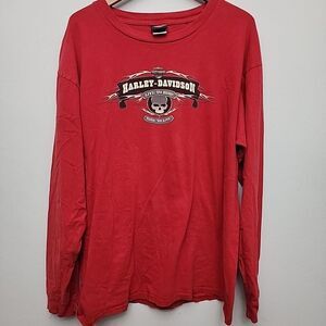 Vintage Harley Davidson Temecula CA‎ Red Long Sleeve T Shirt XXL Live to Ride